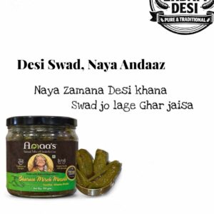 Bharwa Mirch Masala Pickle | Teekha Khatta Pickle | Tangy Stuffed Green Chilli Pickle | 500gms (Glass Jar)