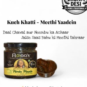 Nimbu Masala | Khatta Meetha Achar | Sweet & Tangy Lemon Pickle | 350gms (Glass Jar)